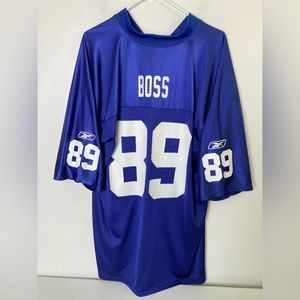 Reebok NFL TEAM APPAREL NY Giants Kevin Boss #89 Jersey, Blue White. 2XL